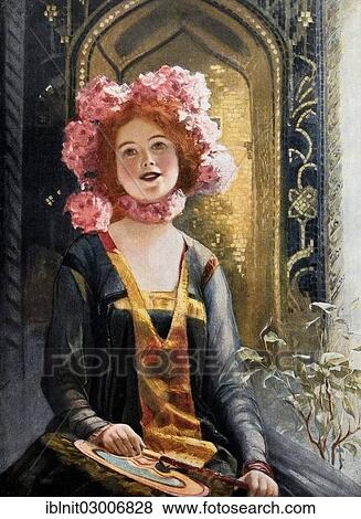 "At the Christmas Bazaar: Flower Queen, illustration from the Moderne Kunst in Meisterholzschnitten yearbook, 1900" View Large Photo Image Stock Photo - "At the Christmas Bazaar: Flower Queen, illustration from the Moderne Kunst in Meisterholzschnitten yearbook, 1900". Fotosearch