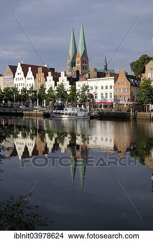 "At the Upper Trave, behind St. Mary's Church, Lubeck, Schleswig-Holstein, Germany, Europe" View Large Photo Image Picture - "At the Upper Trave, behind St. Mary's Church, Lubeck, Schleswig-Holstein, Germany, Europe". Fotosearch