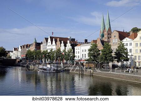Stock Photo - "At the Upper Trave, Lubeck, Schleswig-Holstein". Fotosearch