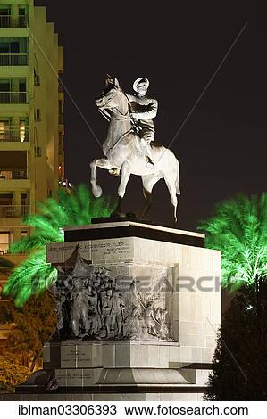 Stock Image - "Atatuerk equestrian statue in Cumhuriyet Meydani square, Konak, Izmir, Izmir Province, Aegean Region, Turkey, Asia". Fotosearch