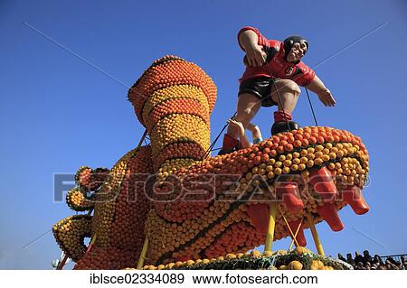 "Athlete's doll on a float made of citrus fruits at a parade, Lemon Festival, Fete du Citron, Menton, France, Europe" View Large Photo Image Stock Photo - "Athlete's doll on a float made of citrus fruits at a parade, Lemon Festival, Fete du Citron, Menton, France, Europe". Fotosearch
