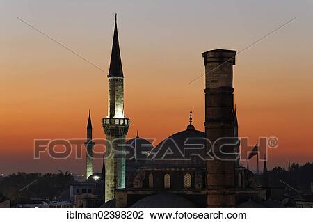 Stock Image - "Atik Ali Pasha Mosque and the Column of Constantine or Burnt Column, Cemberlitas, Istanbul, european side, Turkey, Europe, Asia". Fotosearch