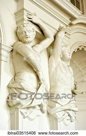 "Atlases, stucco work by Andreas Schwarzmann, Imperial Hall, Sala terrena, Stadtschloss City Palace, Fulda, Hesse, Germany, Europe" View Large Photo Image Stock Photograph - "Atlases, stucco work by Andreas Schwarzmann, Imperial Hall, Sala terrena, Stadtschloss City Palace, Fulda, Hesse, Germany, Europe". Fotosearch