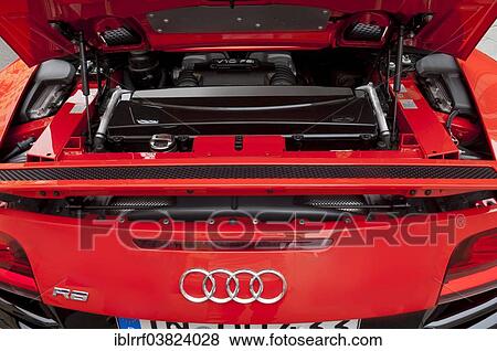 "Audi R8, V10 engine, opened engine compartment" View Large Photo Image Stock Photo - "Audi R8, V10 engine, opened engine compartment". Fotosearch