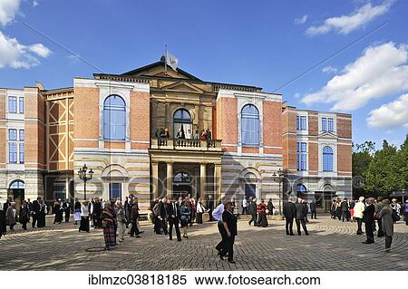 "Audience in front of the Festspielhaus during the Wagner Festival in 2013, with photographic wallpaper as a temporary facade, Festival Hill, Bayreuth, Bavaria, Germany, Europe" View Large Photo Image Stock Photography - "Audience in front of the Festspielhaus during the Wagner Festival in 2013, with photographic wallpaper as a temporary facade, Festival Hill, Bayreuth, Bavaria, Germany, Europe". Fotosearch