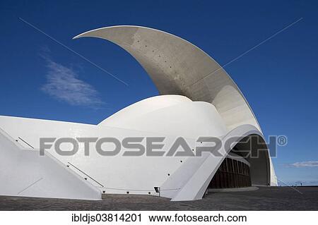 Stock Image - "Auditorio de Tenerife, architect Santiago Calatrava, Santa Cruz di Tenerife, Tenerife, Canary Islands, Spain, Europe". Fotosearch