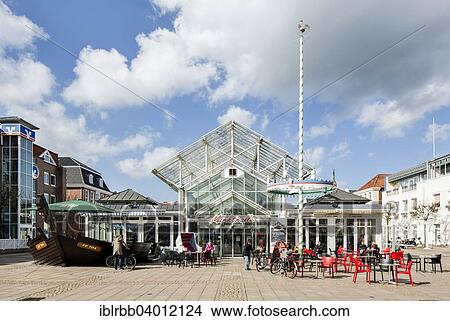 Picture - "Aurich market square with the market hall, Aurich, East Frisia, Lower Saxony, Germany, Europe". Fotosearch