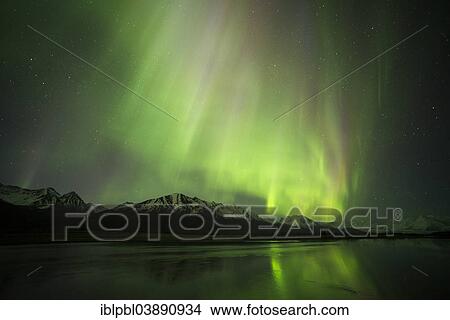 "Aurora borealis, Chugach Range, Knik River Valley, Alaska, USA" View Large Photo Image Picture - "Aurora borealis, Chugach Range, Knik River Valley, Alaska, USA". Fotosearch