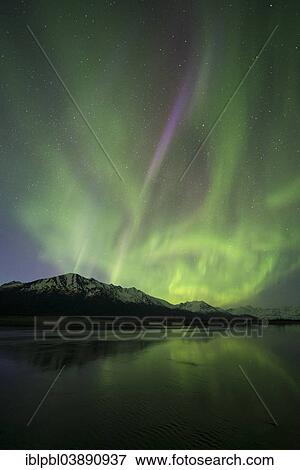 "Aurora borealis, Chugach Range, Knik River Valley, Alaska, USA" View Large Photo Image Stock Photo - "Aurora borealis, Chugach Range, Knik River Valley, Alaska, USA". Fotosearch