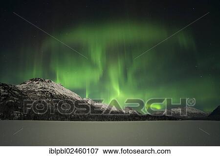 "Aurora Borealis over Trail Lake, Alaska" View Large Photo Image Stock Photo - "Aurora Borealis over Trail Lake, Alaska". Fotosearch