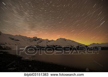 "Aurora over Serpentine Cove, long exposure, Serpentine Cove, Harriman Fjord, Prince William Sound, Anchorage, Alaska, United States, North America" View Large Photo Image Stock Image - "Aurora over Serpentine Cove, long exposure, Serpentine Cove, Harriman Fjord, Prince William Sound, Anchorage, Alaska, United States, North America". Fotosearch