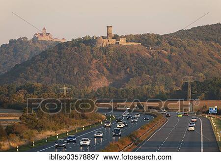 "Autobahn A4, Wachsenburg and Muehlburg castles at back, Muhlberg, Thuringia, Germany, Europe" View Large Photo Image Stock Photo - "Autobahn A4, Wachsenburg and Muehlburg castles at back, Muhlberg, Thuringia, Germany, Europe". Fotosearch