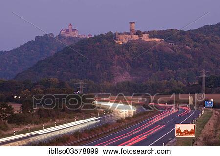 "Autobahn A4, Wachsenburg and Muehlburg castles at back, Muhlberg, Thuringia, Germany, Europe" View Large Photo Image Stock Photo - "Autobahn A4, Wachsenburg and Muehlburg castles at back, Muhlberg, Thuringia, Germany, Europe". Fotosearch