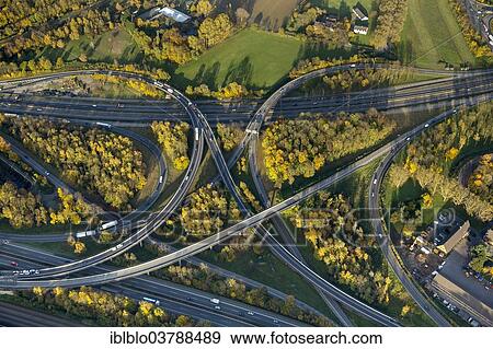 "Autobahnkreuz Kaiserberg interchange, spaghetti junction, A3 motorway and A40 Ruhrschnellweg, aerial view, Duisburg, Ruhr Area, North Rhine-Westphalia, Germany, Europe" View Large Photo Image Stock Photo - "Autobahnkreuz Kaiserberg interchange, spaghetti junction, A3 motorway and A40 Ruhrschnellweg, aerial view, Duisburg, Ruhr Area, North Rhine-Westphalia, Germany, Europe". Fotosearch