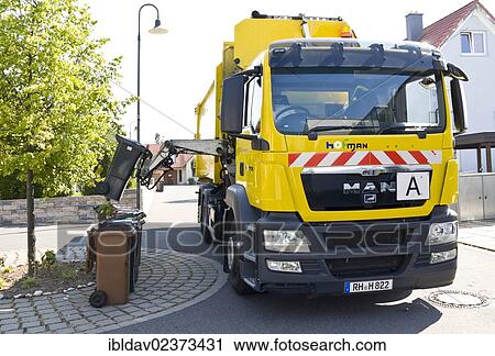 "Automated one-man refuse collection, Hoechstadt Aisch, Franconia, Bavaria, Germany, Europe" View Large Photo Image Stock Image - "Automated one-man refuse collection, Hoechstadt Aisch, Franconia, Bavaria, Germany, Europe". Fotosearch
