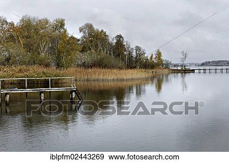 Stock Photo - "Autumn at Lake Chiemsee, Chiemgau, Upper Bavaria, Germany, Europe". Fotosearch