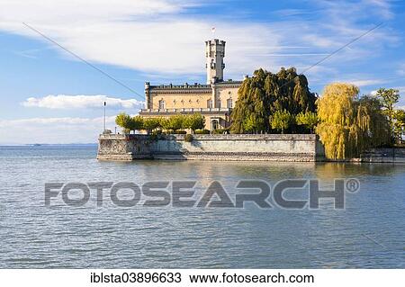 Stock Image - "Autumn at Schloss Montfort on Lake Constance, Langenargen, Baden-Wurttemberg, Southern Germany". Fotosearch