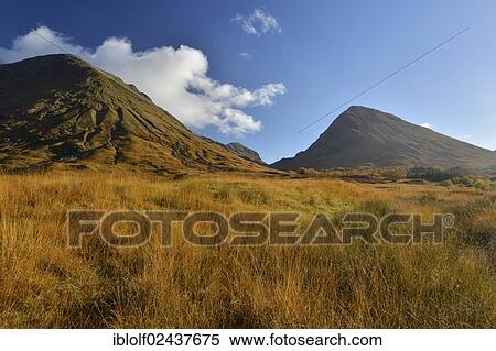 Stock Photography - "Autumn in the Valley of Glencoe, Scottish Highlands, Scotland, United Kingdom, Europe". Fotosearch