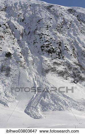 Stock Photo - "Avalanche at the Silvretta High Alpine Road, Paznauntal, Galtur, Tirol, Austria, Europe". Fotosearch
