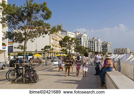 Stock Photo - Avenida Marginal, Sao Martinho do Porto, Alcobaca, Oeste, Leiria District, Portugal, Europe. Fotosearch