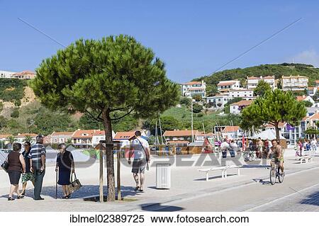 Stock Photography - "Avenida Marginal, Sao Martinho do Porto, Alcobaca, Oeste, Leiria District, Portugal, Europe". Fotosearch