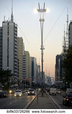 "Avenida Paulista at dawn, CBD, financial centre, Bela Vista, Sao Jorge, Sao Paulo, Brazil, South America" View Large Photo Image Stock Photograph - "Avenida Paulista at dawn, CBD, financial centre, Bela Vista, Sao Jorge, Sao Paulo, Brazil, South America". Fotosearch