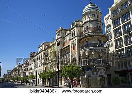 Stock Image - "Avenue de la Constitucion, Seville, Andalucia, Spain, Europe". Fotosearch