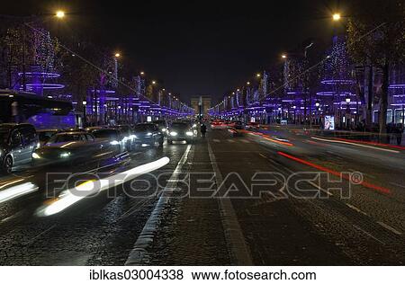 "Avenue des Champs-Elysees with Christmas lights, night scene, Paris, Ile-de-France, France, Europe" View Large Photo Image Stock Photo - "Avenue des Champs-Elysees with Christmas lights, night scene, Paris, Ile-de-France, France, Europe". Fotosearch