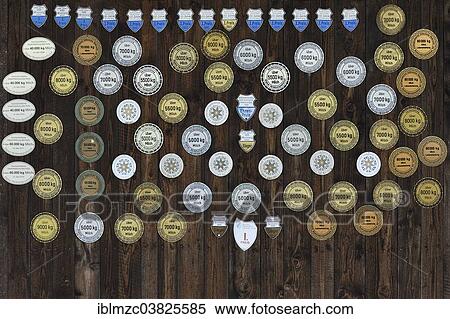 "Award plaques for special milk production yields on a stable door, Gailenberg, Bad Hindelang, Upper Allgau, Bavaria, Germany, Europe" View Large Photo Image Stock Photography - "Award plaques for special milk production yields on a stable door, Gailenberg, Bad Hindelang, Upper Allgau, Bavaria, Germany, Europe". Fotosearch