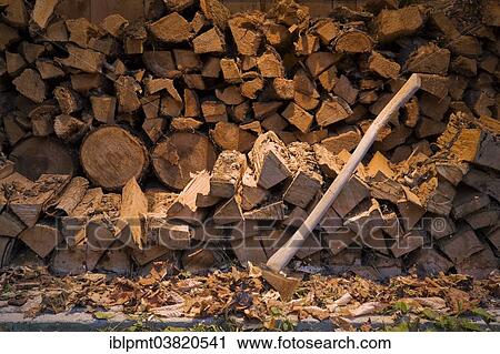 "Axe and piles of stacked firewood in an outdoor shed, Orford, Eastern Townships, Quebec, Canada, North America" View Large Photo Image Stock Image - "Axe and piles of stacked firewood in an outdoor shed, Orford, Eastern Townships, Quebec, Canada, North America". Fotosearch
