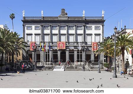 "Ayuntamiento, Town Hall, Plaza Santa Ana, historic centre of Vegueta, UNESCO World Heritage Site, Las Palmas, Gran Canaria, Canary Islands, Spain, Europe" View Large Photo Image Stock Image - "Ayuntamiento, Town Hall, Plaza Santa Ana, historic centre of Vegueta, UNESCO World Heritage Site, Las Palmas, Gran Canaria, Canary Islands, Spain, Europe". Fotosearch