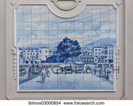 "Azulejo, mural of ceramic tiles at the market in Funchal, Santa Luzia, Funchal, Madeira, Portugal, Europe" View Large Photo Image Picture - "Azulejo, mural of ceramic tiles at the market in Funchal, Santa Luzia, Funchal, Madeira, Portugal, Europe". Fotosearch
