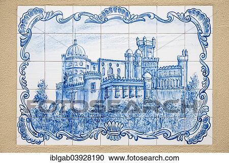 "Azulejos showing the Pena National Palace, Sintra, Lisbon District, Portugal, Europe" View Large Photo Image Stock Image - "Azulejos showing the Pena National Palace, Sintra, Lisbon District, Portugal, Europe". Fotosearch