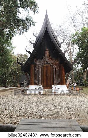 Stock Photo - "Baan Si Dum, 40 small black houses with the works of national artist Thawan Duchanee, art gallery, museum, Chiang Rai province, Thailand, Asia". Fotosearch