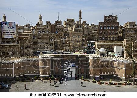 "Bab al-Yaman, Yemen Gate, and the old city of Sana'a, UNESCO World Heritage Site, Sana'a, Yemen, Asia" View Large Photo Image Stock Image - "Bab al-Yaman, Yemen Gate, and the old city of Sana'a, UNESCO World Heritage Site, Sana'a, Yemen, Asia". Fotosearch