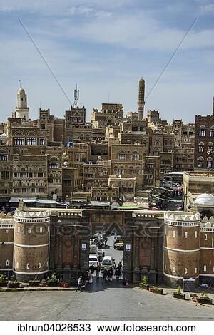 "Bab al-Yaman, Yemen Gate, and the old city of Sana'a, UNESCO World Heritage Site, Sana'a, Yemen, Asia" View Large Photo Image Stock Image - "Bab al-Yaman, Yemen Gate, and the old city of Sana'a, UNESCO World Heritage Site, Sana'a, Yemen, Asia". Fotosearch