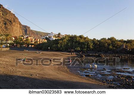Stock Image - "Baby Beach"""" beach, Charco del Conde, La Puntilla, Valle Gran Rey, La Gomera, Canary Islands, Spain, Europe". Fotosearch