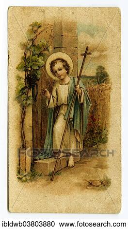 Baby Jesus Holding A Cross Knocking On A Door Devotional Image