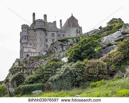 "Back side with part of the garden of St. Michael's Mount, Cornwall, England, United Kingdom, Europe" View Large Photo Image Stock Photo - "Back side with part of the garden of St. Michael's Mount, Cornwall, England, United Kingdom, Europe". Fotosearch