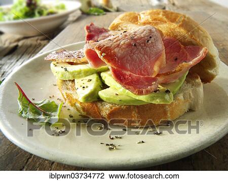 Bacon and avocado sandwich View Large Photo Image Stock Image - Bacon and avocado sandwich. Fotosearch