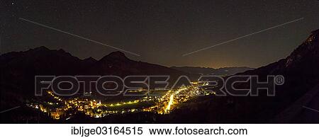"Bad Hindelang seen from the viewing platform of Oberjochstrasse at night, Allgauer Alpen, Oberjoch, Bavaria, Austria, Europe" View Large Photo Image Stock Photography - "Bad Hindelang seen from the viewing platform of Oberjochstrasse at night, Allgauer Alpen, Oberjoch, Bavaria, Austria, Europe". Fotosearch