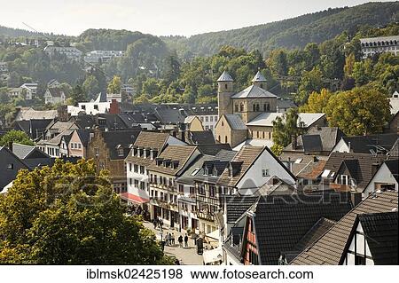 "Bad Muenstereifel, the historic district and the Church of St. Chrysanthus and Daria, Way of St. James between Cologne and Trier, North Rhine-Westphalia, Germany, Europe" View Large Photo Image Stock Photo - "Bad Muenstereifel, the historic district and the Church of St. Chrysanthus and Daria, Way of St. James between Cologne and Trier, North Rhine-Westphalia, Germany, Europe". Fotosearch