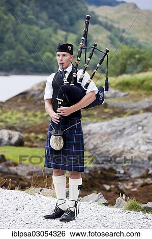 "Bagpiper, Loch Alsh, Scotland, United Kingdom, Europe" View Large Photo Image Stock Photograph - "Bagpiper, Loch Alsh, Scotland, United Kingdom, Europe". Fotosearch