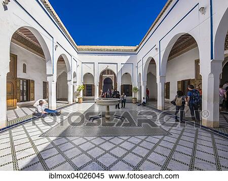 "Bahia Palace, magnificant palace originally built for Si Moussa, Grand Vizier, in 1867, historic Medina, Marrakech, Marrakech-Tensift-El Haouz, Morocco, Africa" View Large Photo Image Stock Photography - "Bahia Palace, magnificant palace originally built for Si Moussa, Grand Vizier, in 1867, historic Medina, Marrakech, Marrakech-Tensift-El Haouz, Morocco, Africa". Fotosearch