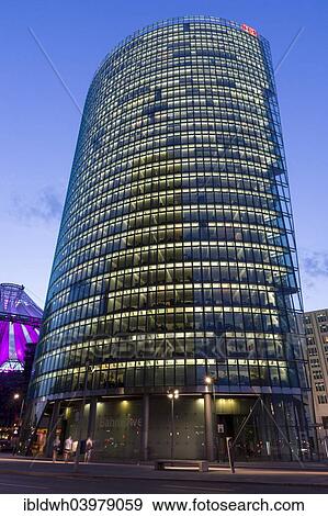Stock Photo - "BahnTower, Deutsche Bahn headquarters, Potsdamer Platz square, Berlin, Germany, Europe". Fotosearch
