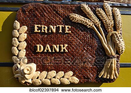 "Baked sign """"Erntedank"""", German for Thanksgiving, in Kirchwerder, Hamburg, Germany, Europe" View Large Photo Image Picture - "Baked sign """"Erntedank"""", German for Thanksgiving, in Kirchwerder, Hamburg, Germany, Europe". Fotosearch