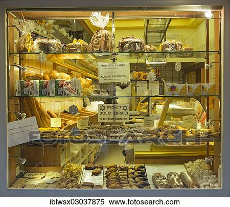 Stock Photography - "Bakery for kosher products, Ghetto Vecchio, Venedig, Venezia, Veneto Region, Italy, Europe". Fotosearch