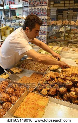 "Baklava, Turkish dessert at the Mustafa Cafe, Istanbul, European side, Istanbul Province, Turkey, European side, Europe" View Large Photo Image Stock Photograph - "Baklava, Turkish dessert at the Mustafa Cafe, Istanbul, European side, Istanbul Province, Turkey, European side, Europe". Fotosearch