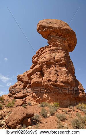 Stock Photo - "Balanced Rock rock formation, Windows Section, Arches National Park, Moab, Utah, United States of America, USA". Fotosearch