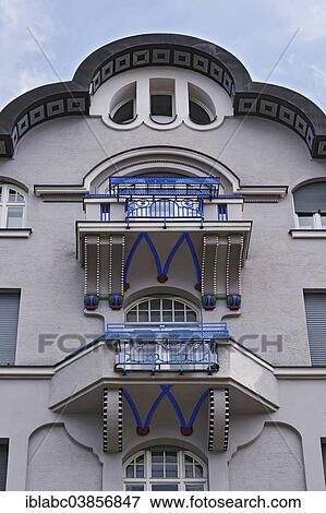 "Balconies of an Art Nouveau building, Schwabing, Munich, Upper Bavaria, Bavaria, Germany, Europe" View Large Photo Image Stock Photo - "Balconies of an Art Nouveau building, Schwabing, Munich, Upper Bavaria, Bavaria, Germany, Europe". Fotosearch